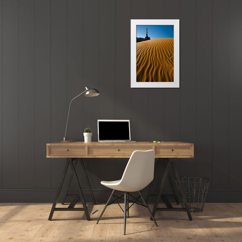 Utah, Monument Valley Totem Pole formations White Modern Wood Framed Art Print by Rotenberg, Nancy