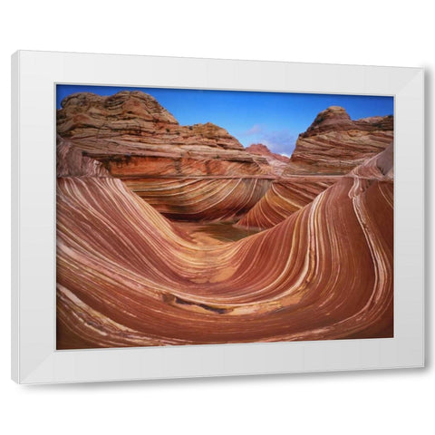 Utah, Paria Canyon The Wave formation, sandstone White Modern Wood Framed Art Print by Flaherty, Dennis