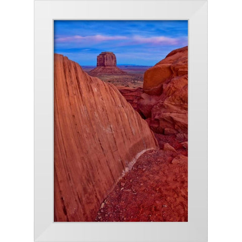 USA, Utah Eroded sandstone formations at sunset White Modern Wood Framed Art Print by OBrien, Jay