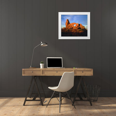 USA, Utah, Arches NP Arches at sunset White Modern Wood Framed Art Print by Talbot Frank, Christopher