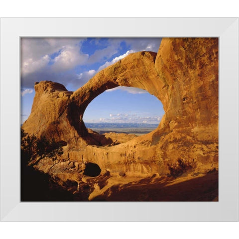 Utah, Arches NP Double O Arch White Modern Wood Framed Art Print by Talbot Frank, Christopher