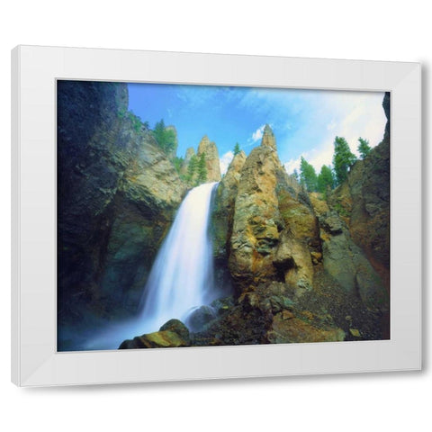 UT, Bryce Canyon Waterfall carving the sandstone White Modern Wood Framed Art Print by Talbot Frank, Christopher
