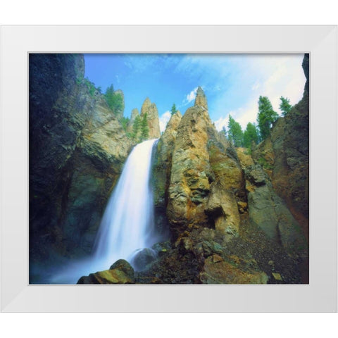UT, Bryce Canyon Waterfall carving the sandstone White Modern Wood Framed Art Print by Talbot Frank, Christopher