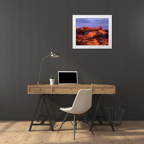 USA, Utah Arches NP Arches at sunset White Modern Wood Framed Art Print by Talbot Frank, Christopher