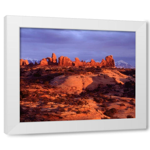 USA, Utah Arches NP Arches at sunset White Modern Wood Framed Art Print by Talbot Frank, Christopher