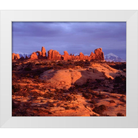 USA, Utah Arches NP Arches at sunset White Modern Wood Framed Art Print by Talbot Frank, Christopher