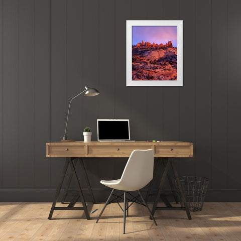 USA, Utah Arches NP Arches at sunset White Modern Wood Framed Art Print by Talbot Frank, Christopher