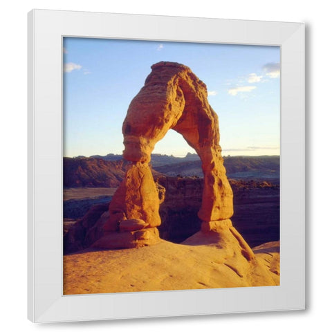 USA, Utah Arches NP Delicate Arch at sunset White Modern Wood Framed Art Print by Talbot Frank, Christopher