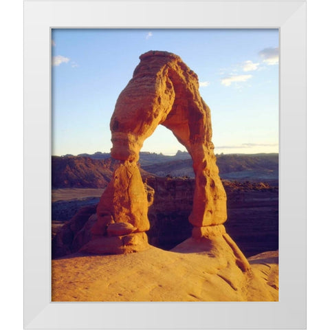USA, Utah Arches NP Delicate Arch at sunset White Modern Wood Framed Art Print by Talbot Frank, Christopher