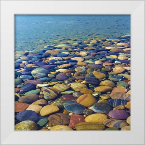 USA, Utah Colorful rocks in Lake Powell White Modern Wood Framed Art Print by Paulson, Don