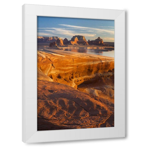 USA, Utah Weathering Pit Ridge at Lake Powell White Modern Wood Framed Art Print by Paulson, Don
