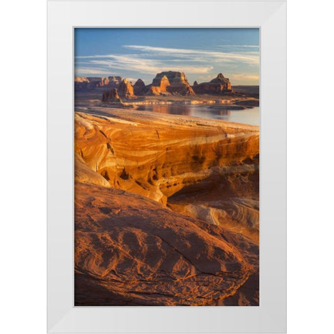 USA, Utah Weathering Pit Ridge at Lake Powell White Modern Wood Framed Art Print by Paulson, Don