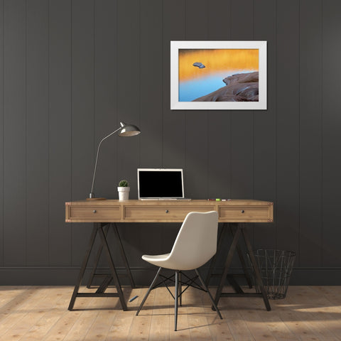 USA, Utah Reflection in Lake Powell White Modern Wood Framed Art Print by Paulson, Don