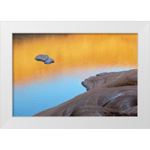 USA, Utah Reflection in Lake Powell White Modern Wood Framed Art Print by Paulson, Don