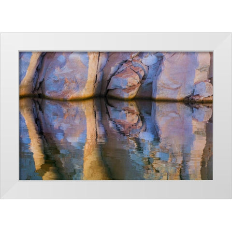 Utah, Glen Canyon Abstract reflection sandstone White Modern Wood Framed Art Print by Paulson, Don