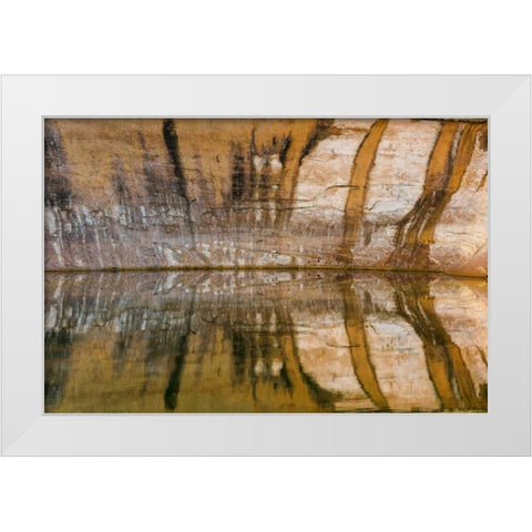 Utah, Glen Canyon Abstract reflection sandstone White Modern Wood Framed Art Print by Paulson, Don