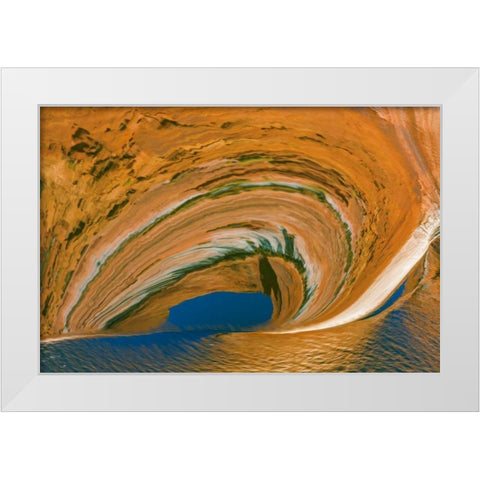 Utah, Glen Canyon Reflection in Lake Powell White Modern Wood Framed Art Print by Paulson, Don