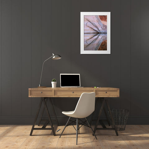 Utah, Glen Canyon Abstract reflection sandstone White Modern Wood Framed Art Print by Paulson, Don