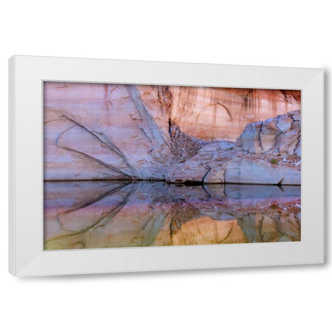 Utah, Glen Canyon Abstract reflection sandstone White Modern Wood Framed Art Print by Paulson, Don