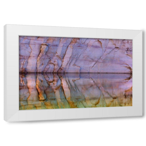 Utah, Glen Canyon Abstract reflection sandstone White Modern Wood Framed Art Print by Paulson, Don