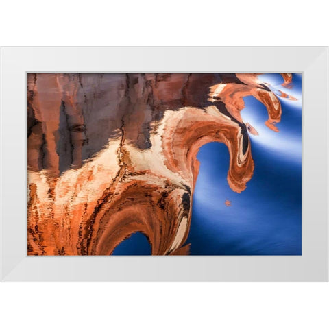 Utah, Glen Canyon Reflection in Lake Powell White Modern Wood Framed Art Print by Paulson, Don