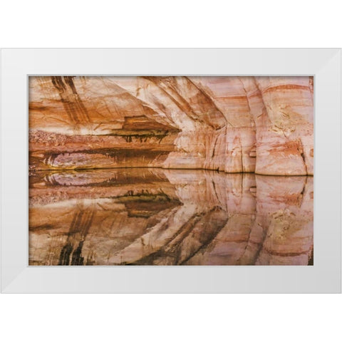 Utah, Glen Canyon Abstract reflection sandstone White Modern Wood Framed Art Print by Paulson, Don