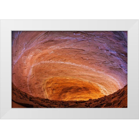 UT, Glen Canyon Sandstone of Fifty mile Canyon White Modern Wood Framed Art Print by Paulson, Don