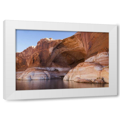 Utah, Glen Canyon Alcove in Fifty Mile Canyon White Modern Wood Framed Art Print by Paulson, Don