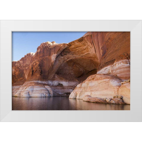 Utah, Glen Canyon Alcove in Fifty Mile Canyon White Modern Wood Framed Art Print by Paulson, Don
