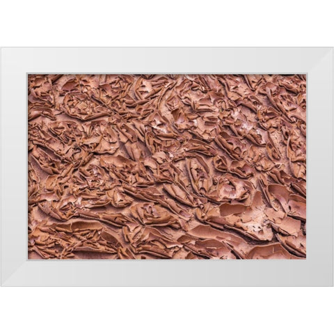 UT, Glen Canyon Dried mud left by Lake Powell White Modern Wood Framed Art Print by Paulson, Don