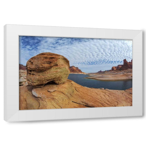 Utah, Glen Canyon NRA Landscape of Lake Powell White Modern Wood Framed Art Print by Paulson, Don
