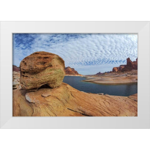 Utah, Glen Canyon NRA Landscape of Lake Powell White Modern Wood Framed Art Print by Paulson, Don
