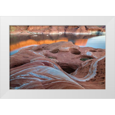 Utah Weathering Pit Ridge at Lake Powell White Modern Wood Framed Art Print by Paulson, Don