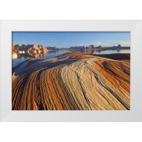 Utah Weathering Pit Ridge at Lake Powell White Modern Wood Framed Art Print by Paulson, Don