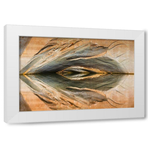 Utah, Glen Canyon Abstract reflection sandstone White Modern Wood Framed Art Print by Paulson, Don