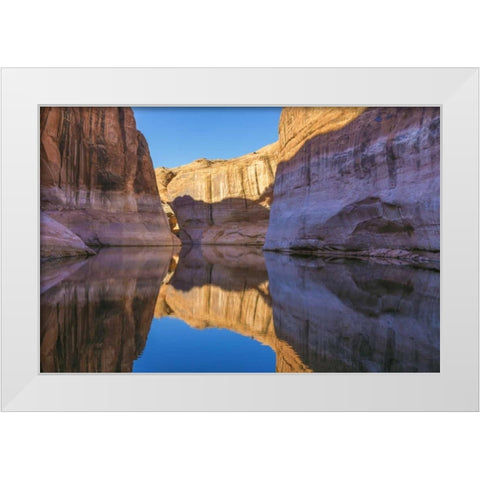Utah, Glen Canyon Abstract reflection sandstone White Modern Wood Framed Art Print by Paulson, Don