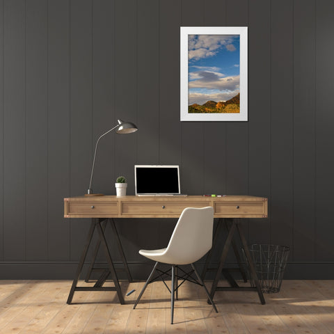 USA, Utah, Zion NP Late light on Kolob Canyon White Modern Wood Framed Art Print by Rotenberg, Nancy