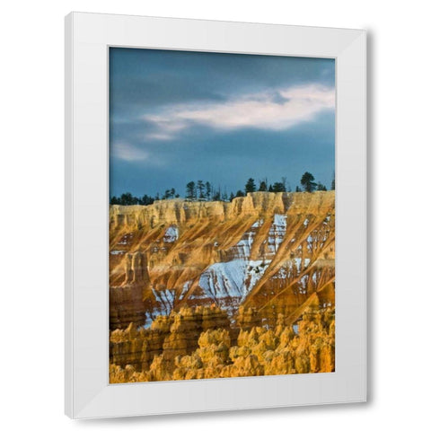 Utah Snowy hoodoo formations in Bryce Canyon NP White Modern Wood Framed Art Print by Rotenberg, Nancy