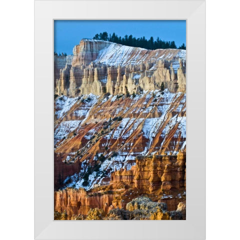 Utah Snowy hoodoo formations in Bryce Canyon NP White Modern Wood Framed Art Print by Rotenberg, Nancy