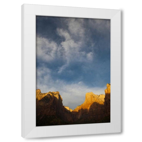 USA, Utah, Zion NP Late light at Kolob Canyon White Modern Wood Framed Art Print by Rotenberg, Nancy