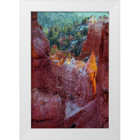 USA, Utah, Bryce Canyon NP Close-up of hoodoos White Modern Wood Framed Art Print by OBrien, Jay