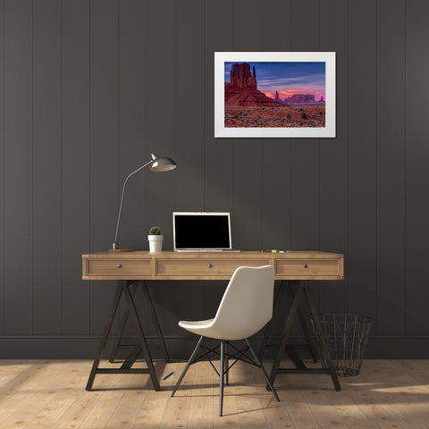 Utah, Monument Valley Eroded rock formations White Modern Wood Framed Art Print by OBrien, Jay