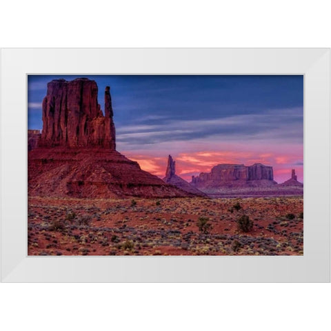Utah, Monument Valley Eroded rock formations White Modern Wood Framed Art Print by OBrien, Jay