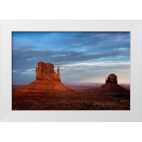 Utah, Monument Valley Eroded rock formations White Modern Wood Framed Art Print by OBrien, Jay