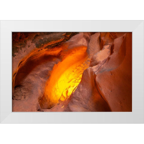 USA- Utah- Grand Staircase Escalante National Monument. Bighorn Canyon trail. White Modern Wood Framed Art Print by Jaynes Gallery