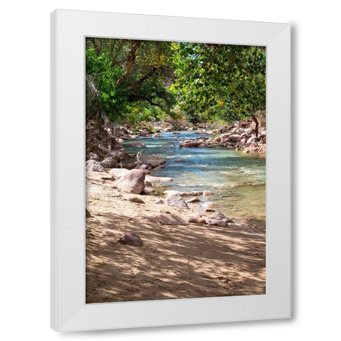 USA-Utah-Virgin River-Zion National Park White Modern Wood Framed Art Print by Davidson, Janell