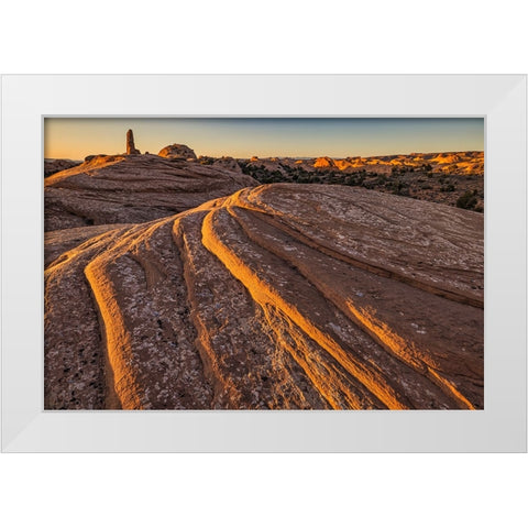 Rock Abstract-Moab-Utah White Modern Wood Framed Art Print by Ford, John