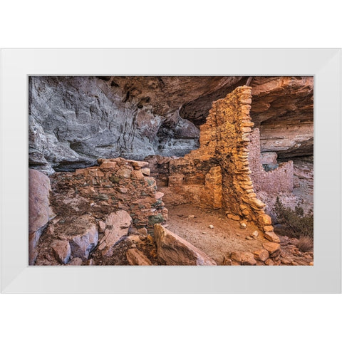 Little Westwater Ruin-Canyonlands National Park-Utah White Modern Wood Framed Art Print by Ford, John