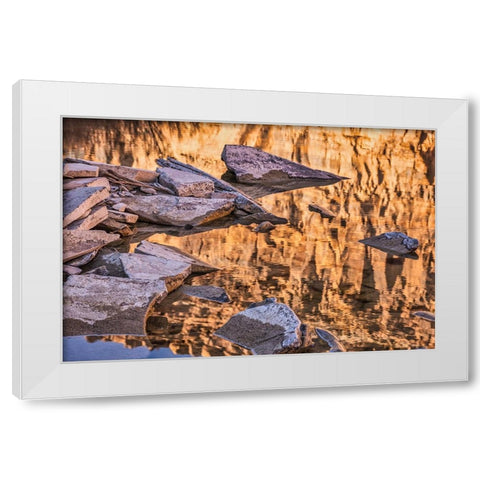 Pool-Colorado River-Moab-Utah White Modern Wood Framed Art Print by Ford, John