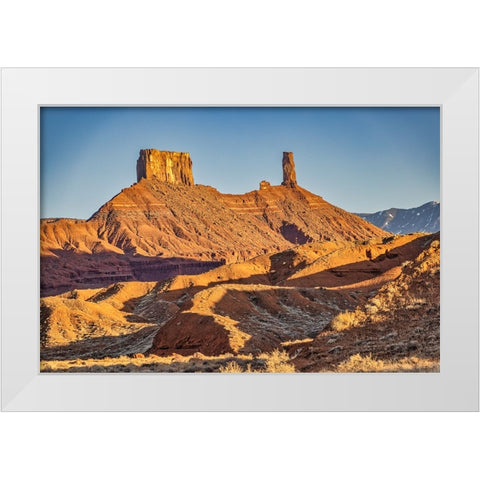 USA-Utah-Moab-Parriott Mesa White Modern Wood Framed Art Print by Ford, John